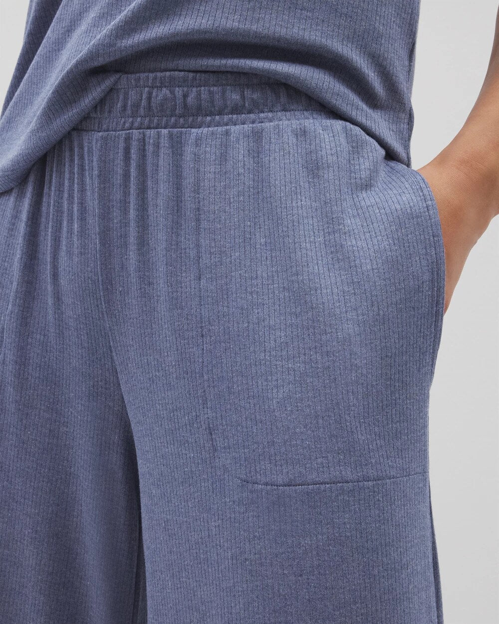 Lightweight Rib Knit Wide Leg Pajama Pants - HEATHER DUSK | Soma Women