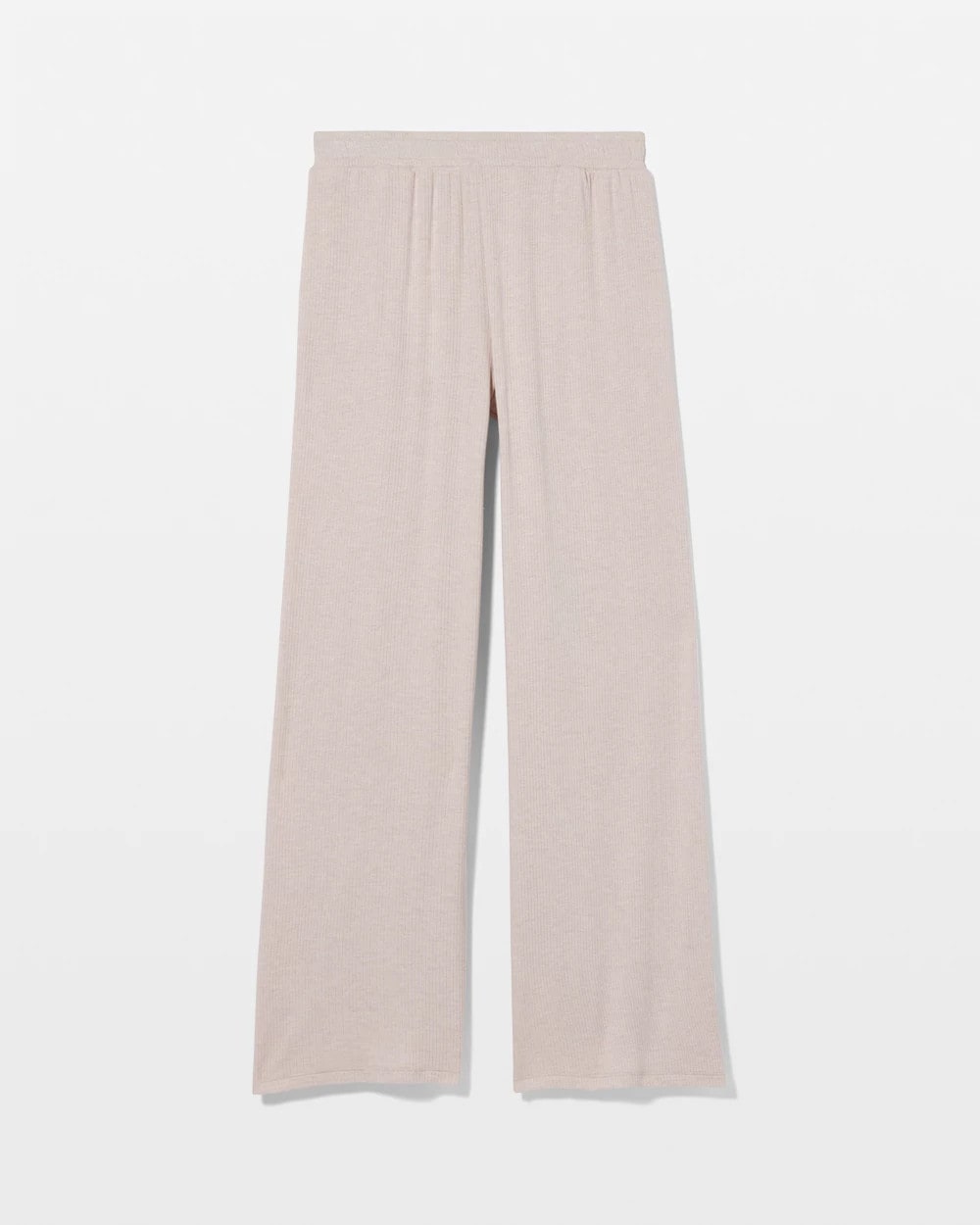 Lightweight Rib Knit Wide Leg Pajama Pants - HEATHER BARELY THERE | Soma Women