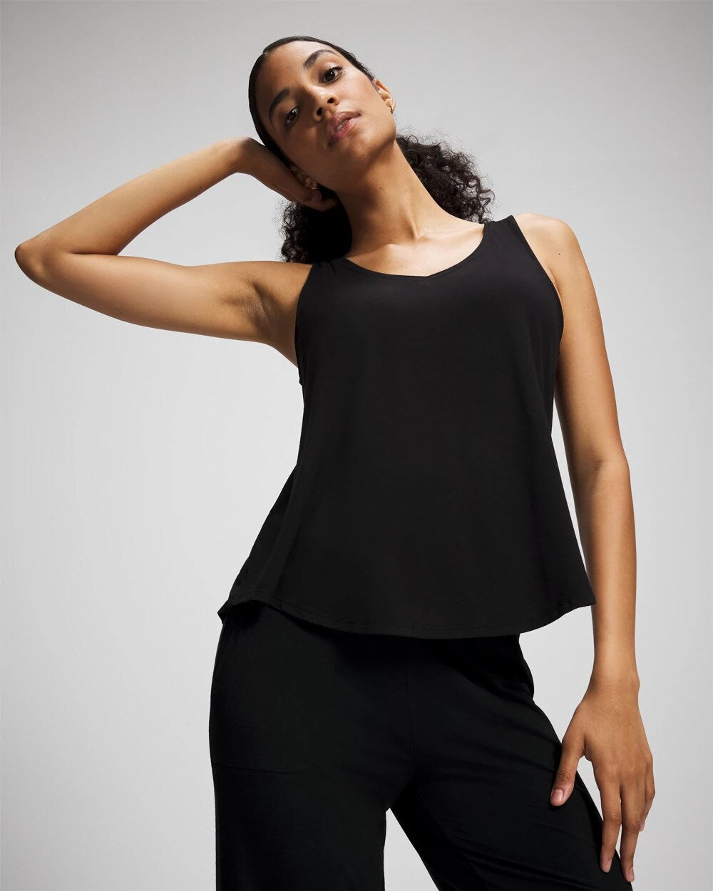 V-Neck Pajama Tank - BLACK | Soma Women