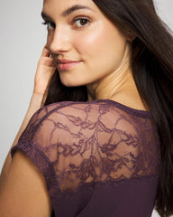 Short Sleeve Lace Pajama Tee - PLUM PERFECT | Soma Women