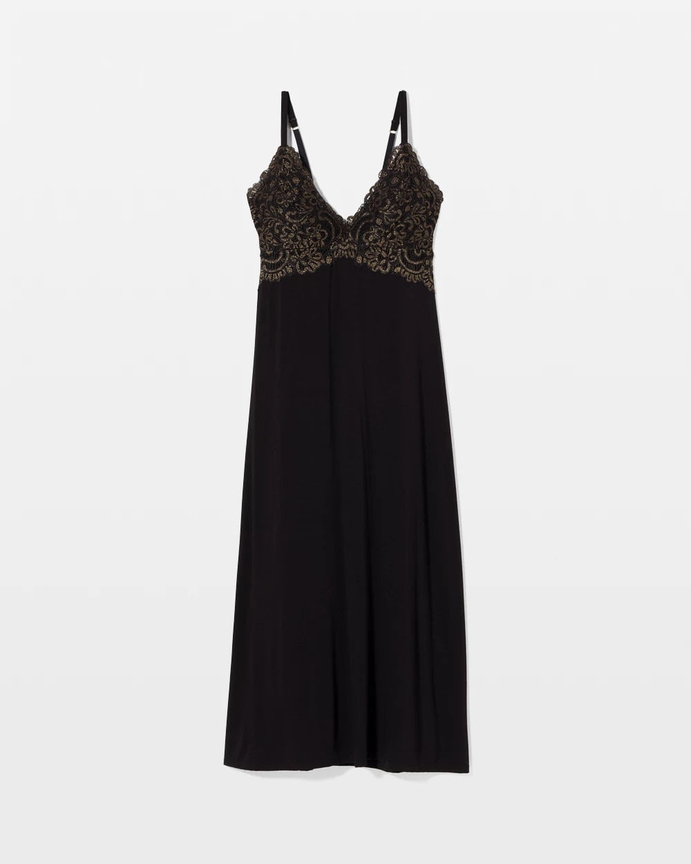 Soft Support Lace Midi Nightgown - BLACK | Soma Women