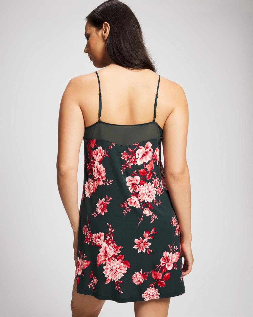 Mesh Trim Chemise - COTTAGE FLORAL GREEN | Soma Women
