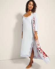 Lace-Trim Midi Gown - BLUE MIST | Soma Women