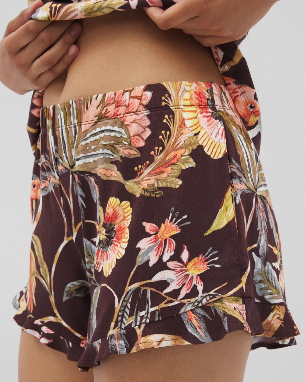 Ruffle Pajama Shorts - PARROT-DISO PLUME G PLUM | Soma Women