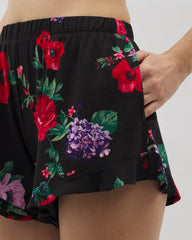 Ruffle Pajama Shorts - RHAPSODY FLORA BLACK | Soma Women