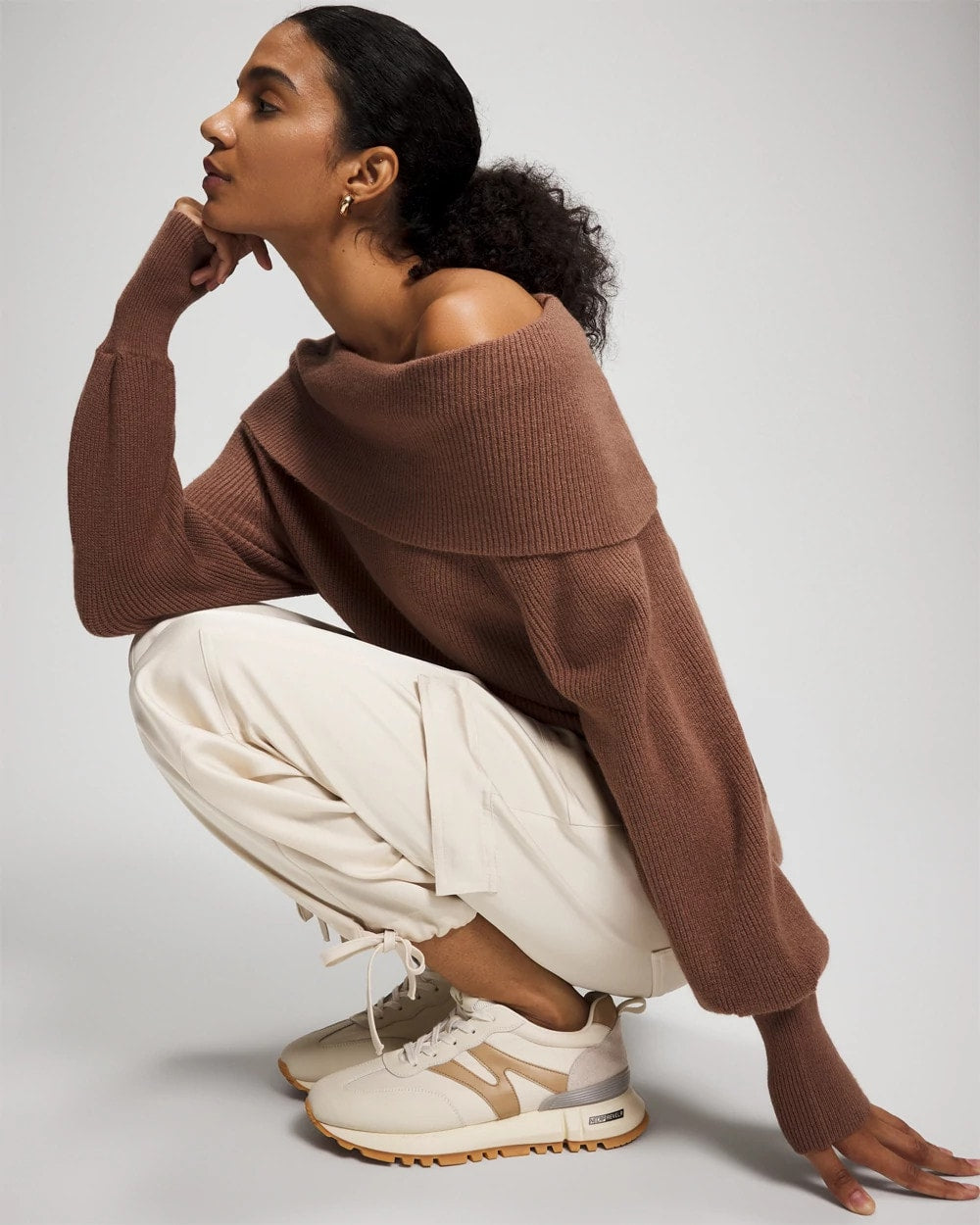 Premier Knit off the Shoulder Sweater - CARDAMOM | Soma Women
