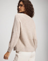 Shimmer Cable Knit Sweater - HEATHER SHELL | Soma Women