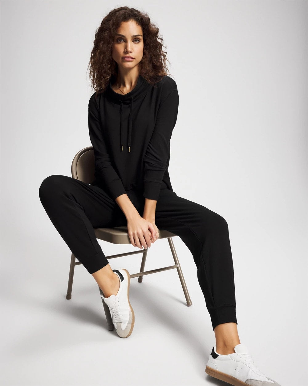 Ultrasoft Fleece Relaxed Funnel Neck Sweatshirt - BLACK | Soma Women