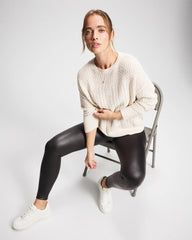 Mix Stitch Crew Neck Sweater - PARCHMENT | Soma Women