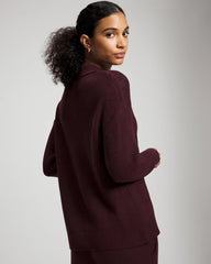 Premier Knit Cable Knit Collared Sweater - MERLOT | Soma Women