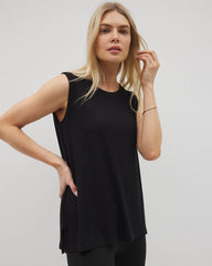 Rib Knit Sleeveless Top - BLACK | Soma Women