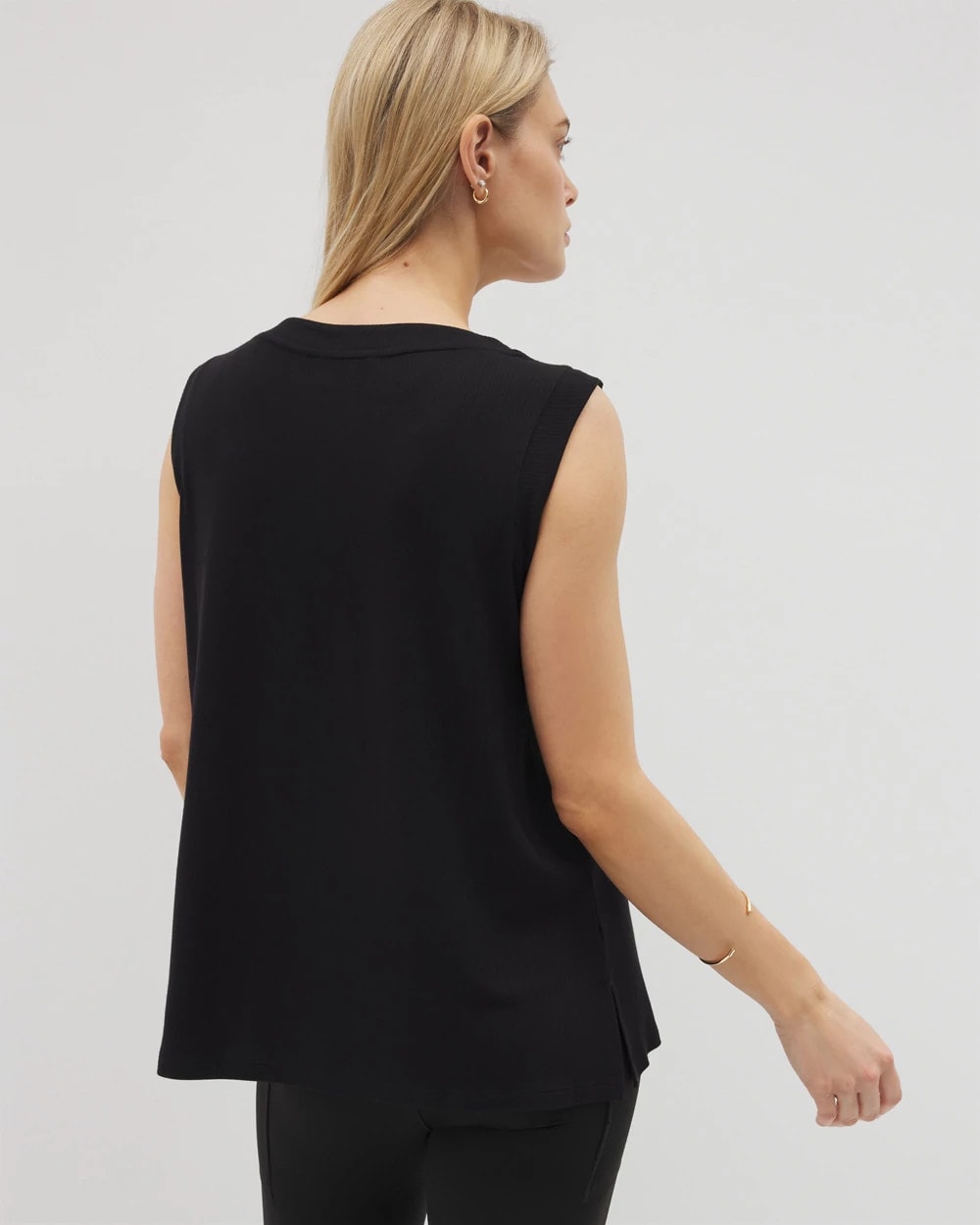 Rib Knit Sleeveless Top - BLACK | Soma Women