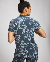 Piped Short Sleeve Notch Collar Pajama Top - FLORA SHIMMER PETROL | Soma Women