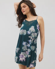 Lace Trim Chemise - HAVEN BOTANICAL DARK SEA | Soma Women