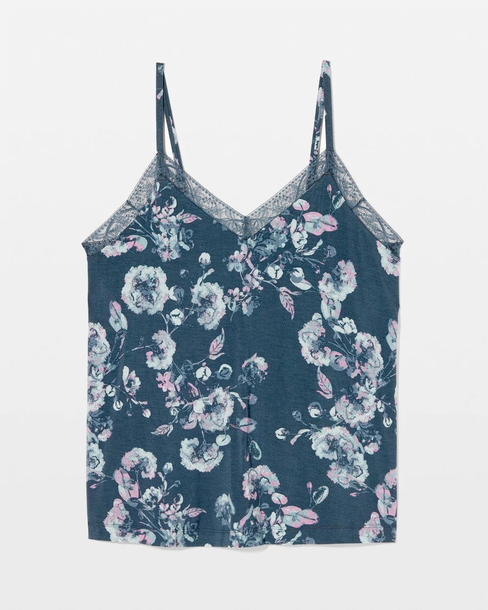 Lace Trim Pajama Cami - FLORA SHIMMER PETROL | Soma Women