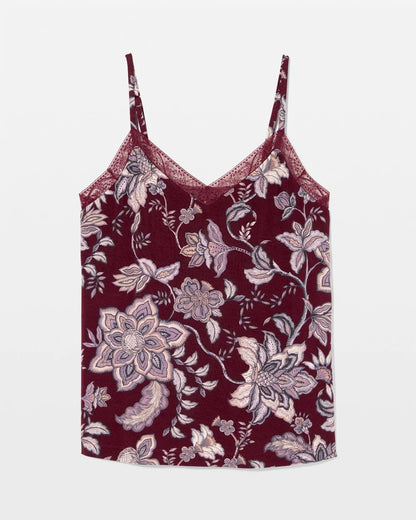 Lace Trim Pajama Cami - PAISLEY SPLENDOR PLUM | Soma Women