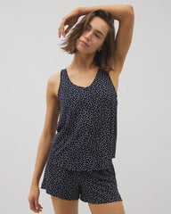 Printed V-Neck Pajama Tank - DOT OBSESSED NAVY | Soma Women