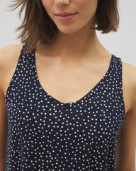 Printed V-Neck Pajama Tank - DOT OBSESSED NAVY | Soma Women