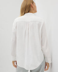 Beach Cotton Long Sleeve Button-Up - OPTIC WHITE | Soma Women