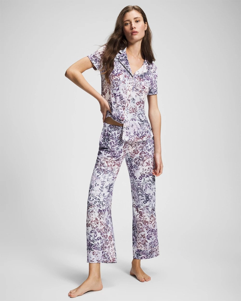 Printed Pajama Pants - LACE HARMONY LILAC | Soma Women