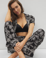 Printed Pajama Pants - PLUMERIA BLOOMS BLK CH | Soma Women