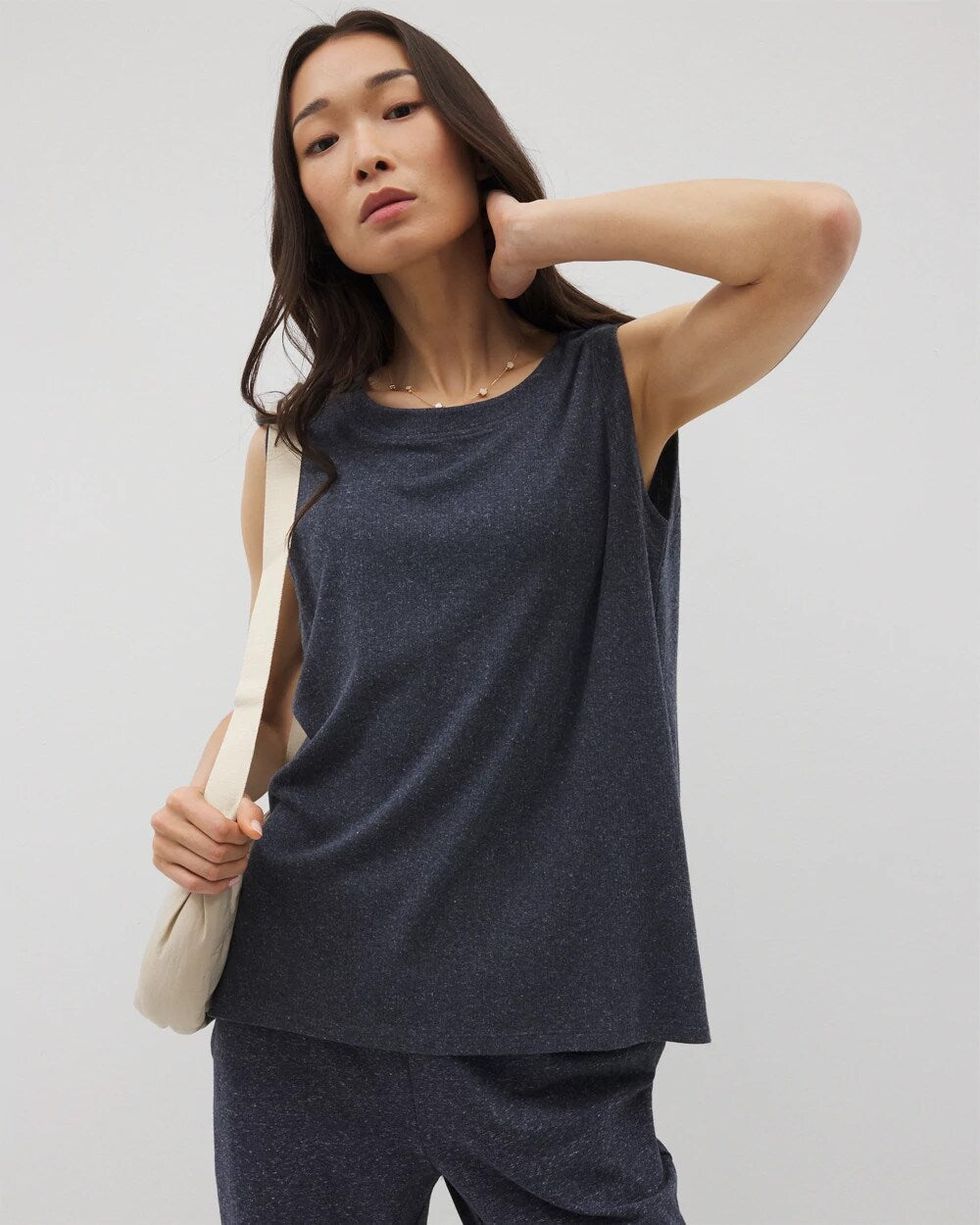 Rib Knit Sleeveless Top - HEATHER ECLIPSE | Soma Women