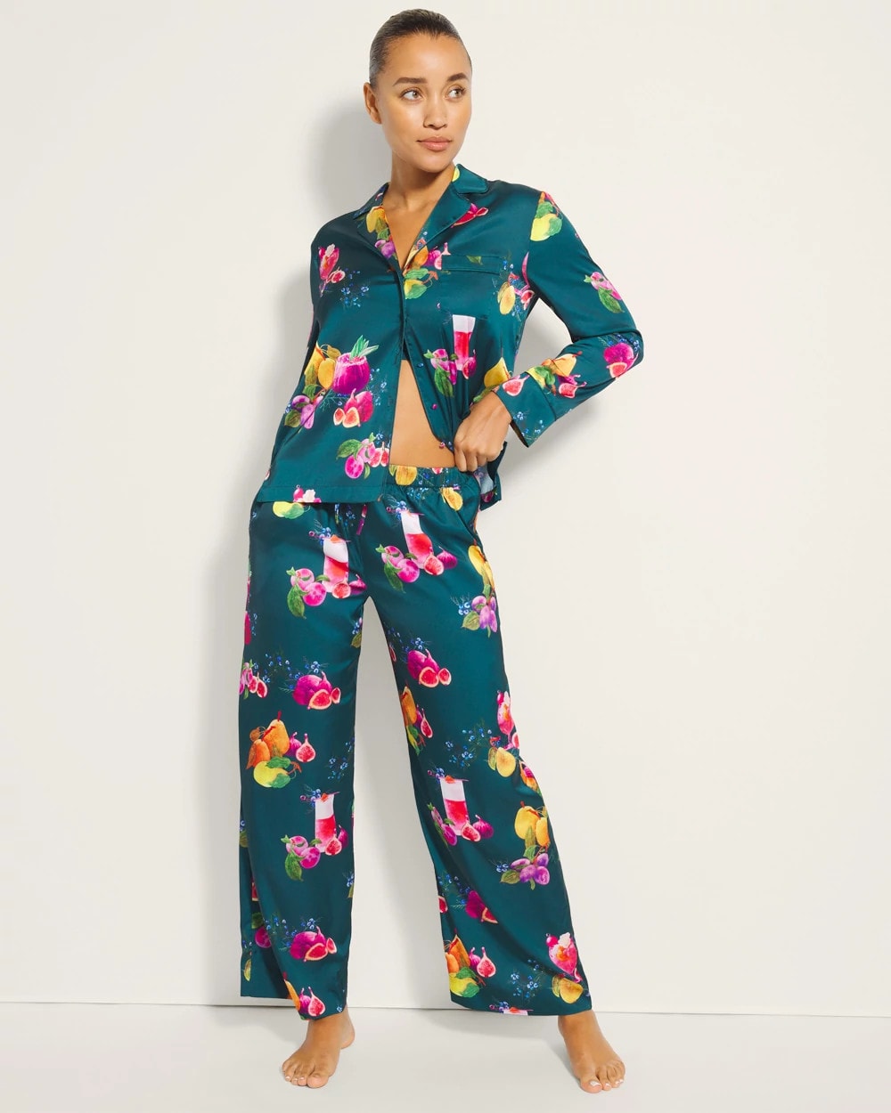 Piped Pajama Pant - GETTIN FIGGY WITH IT TEAL | Soma Women