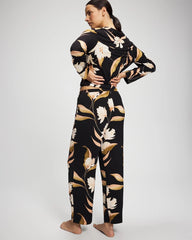 Satin Trim Pajama Pant - MYSTIC BLOOMS BLACK MID | Soma Women
