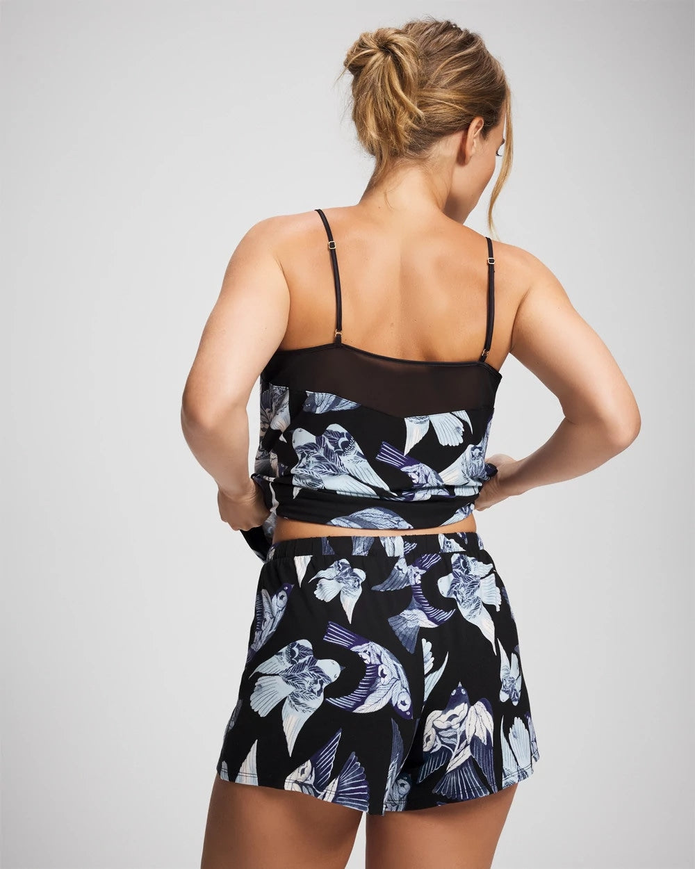Satin Trim Pajama Short - WHIMSICAL WINGS BLK MID | Soma Women