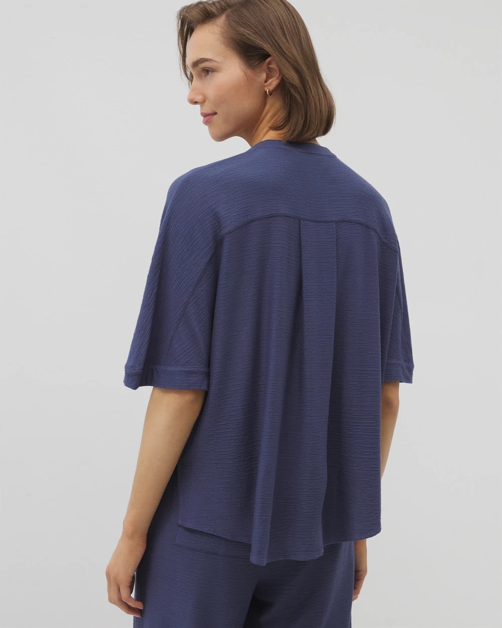 Crinkle Knit Relaxed Button-Up Top - LUNAR TIDE | Soma Women