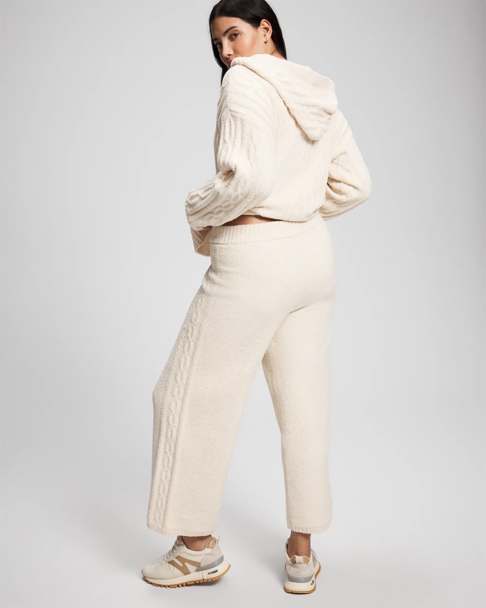 Cable Knit Plush Ankle Pant - PARCHMENT | Soma Women