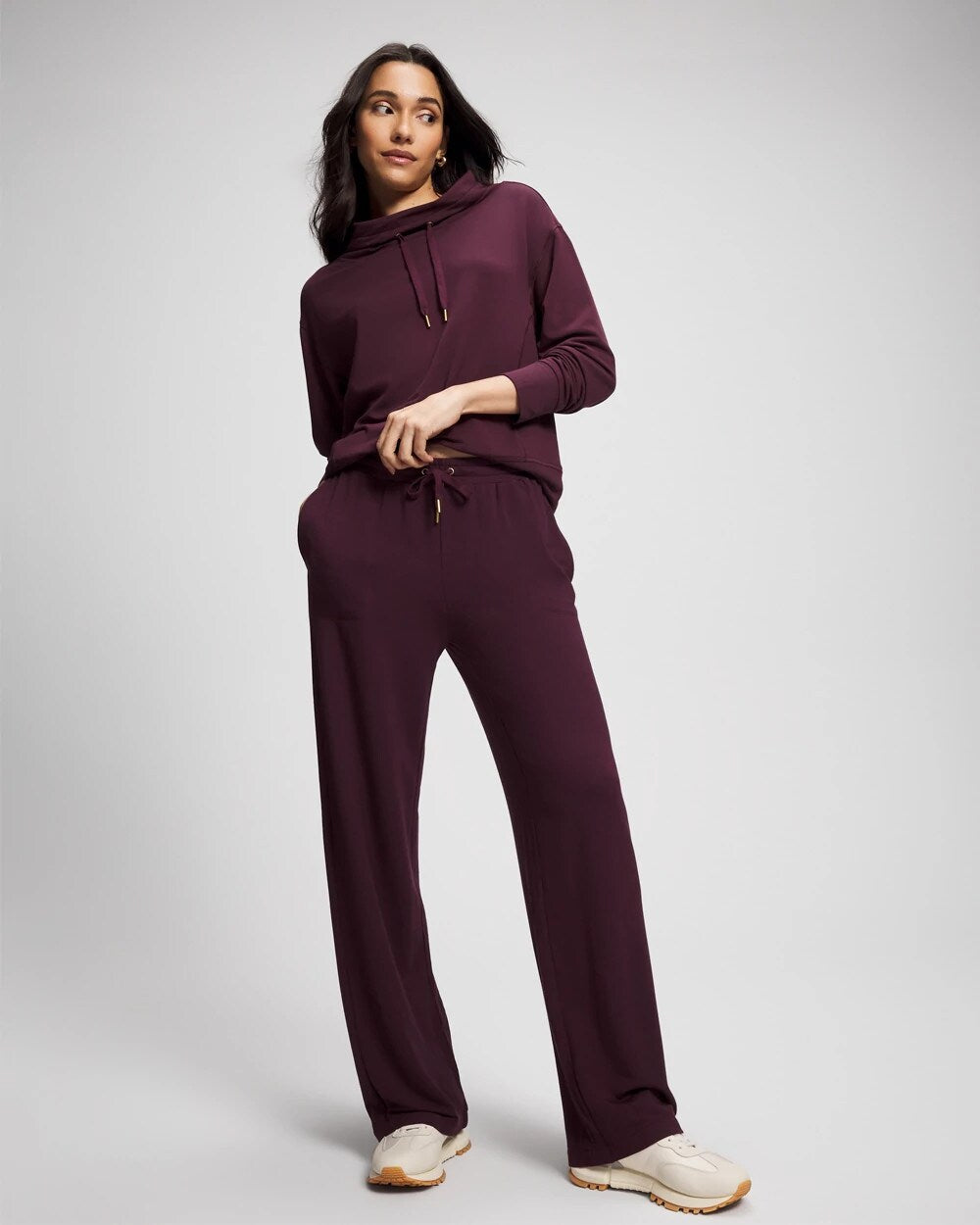 Ultrasoft Fleece Straight Leg Pant - MERLOT | Soma Women
