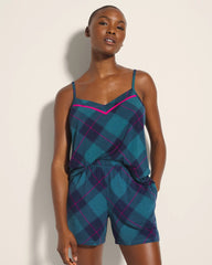 Pajama Shorts - BUNDLE UP PLAID BIAS TEAL | Soma Women