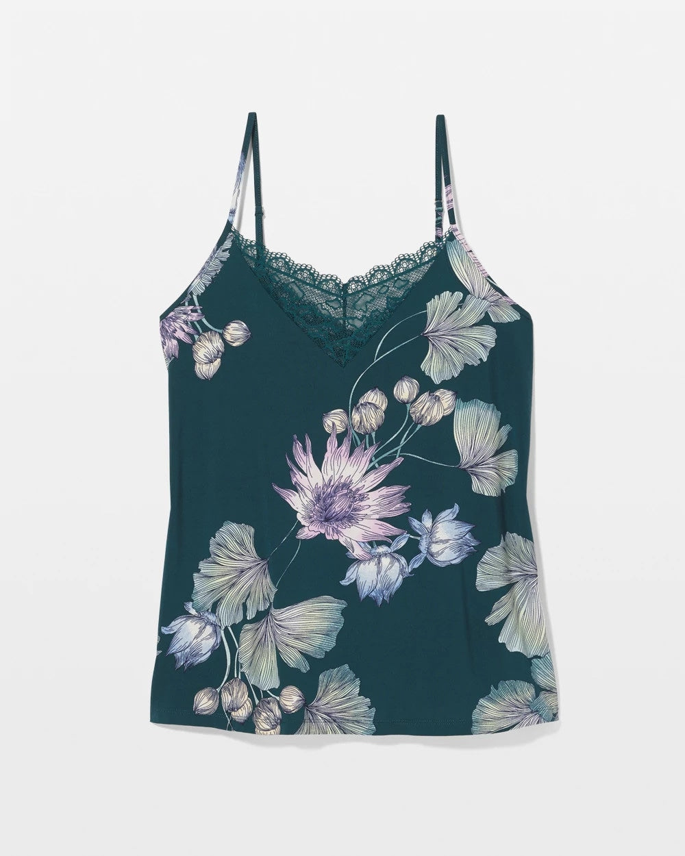 Lace Trim Pajama Cami - HAVEN BOTANICAL DARK SEA | Soma Women