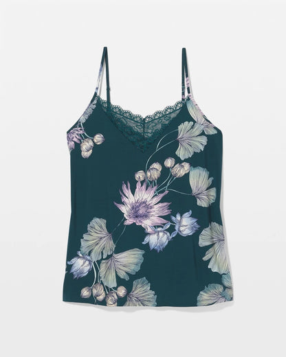 Lace Trim Pajama Cami - HAVEN BOTANICAL DARK SEA | Soma Women