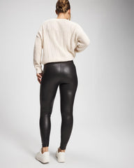 High Waist Faux Leather Legging - BLACK | Soma Women