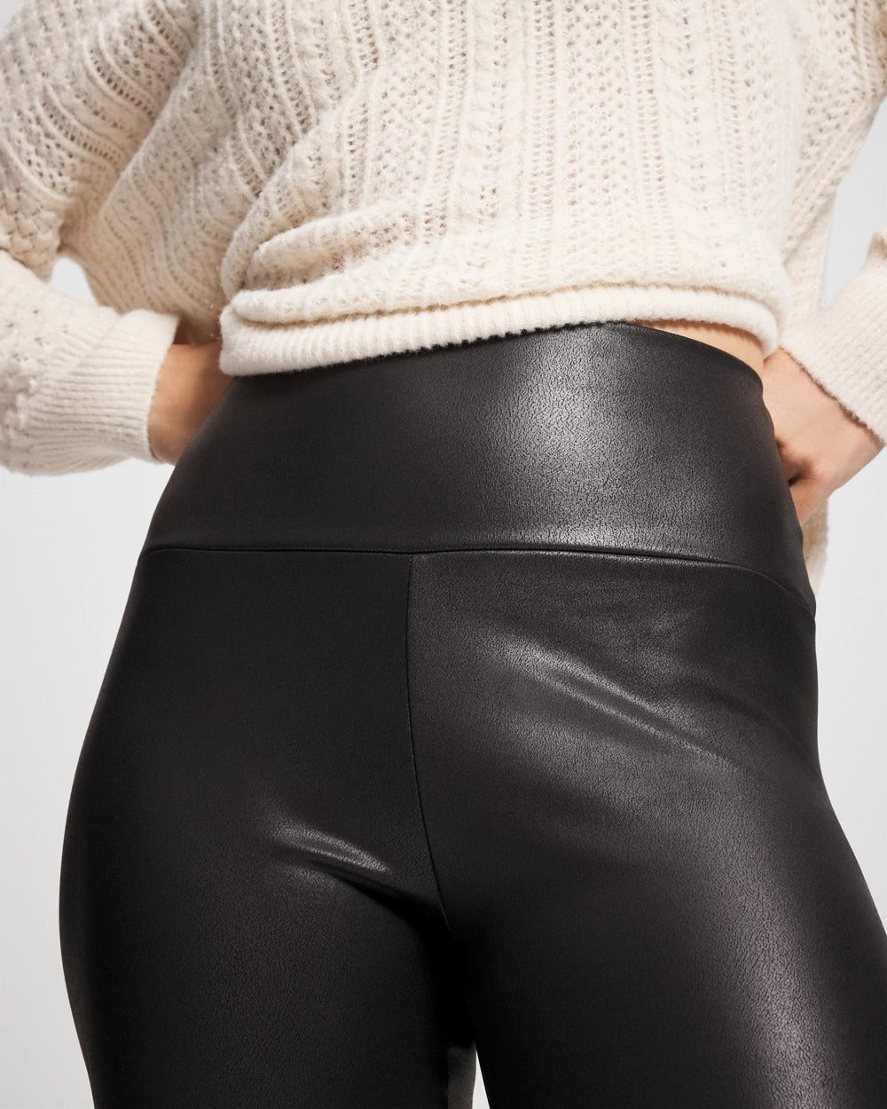 High Waist Faux Leather Legging - BLACK | Soma Women