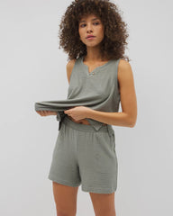 Crinkle Knit 5 Inch Short - RESTORATION GREEN | Soma Women
