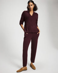 Premier Knit Straight Leg Ankle Pant - MERLOT | Soma Women