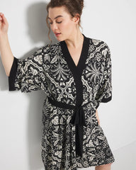 Short Robe - AMAZONIA TILE BLACK | Soma Women