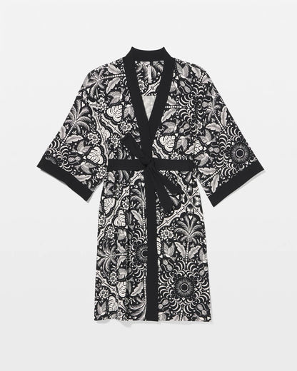 Short Robe - AMAZONIA TILE BLACK | Soma Women