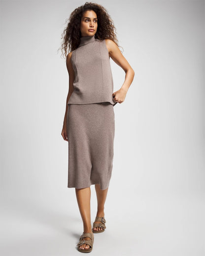 Premier Knit Sweater Midi Skirt - HEATHER FAWN | Soma Women