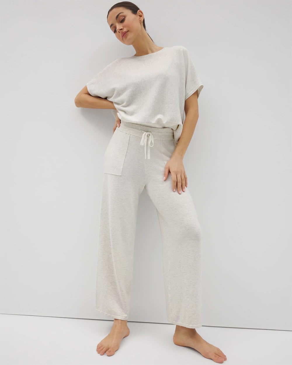 Sweater Wide-Leg Crop Pant - HEATHER CRYSTAL | Soma Women