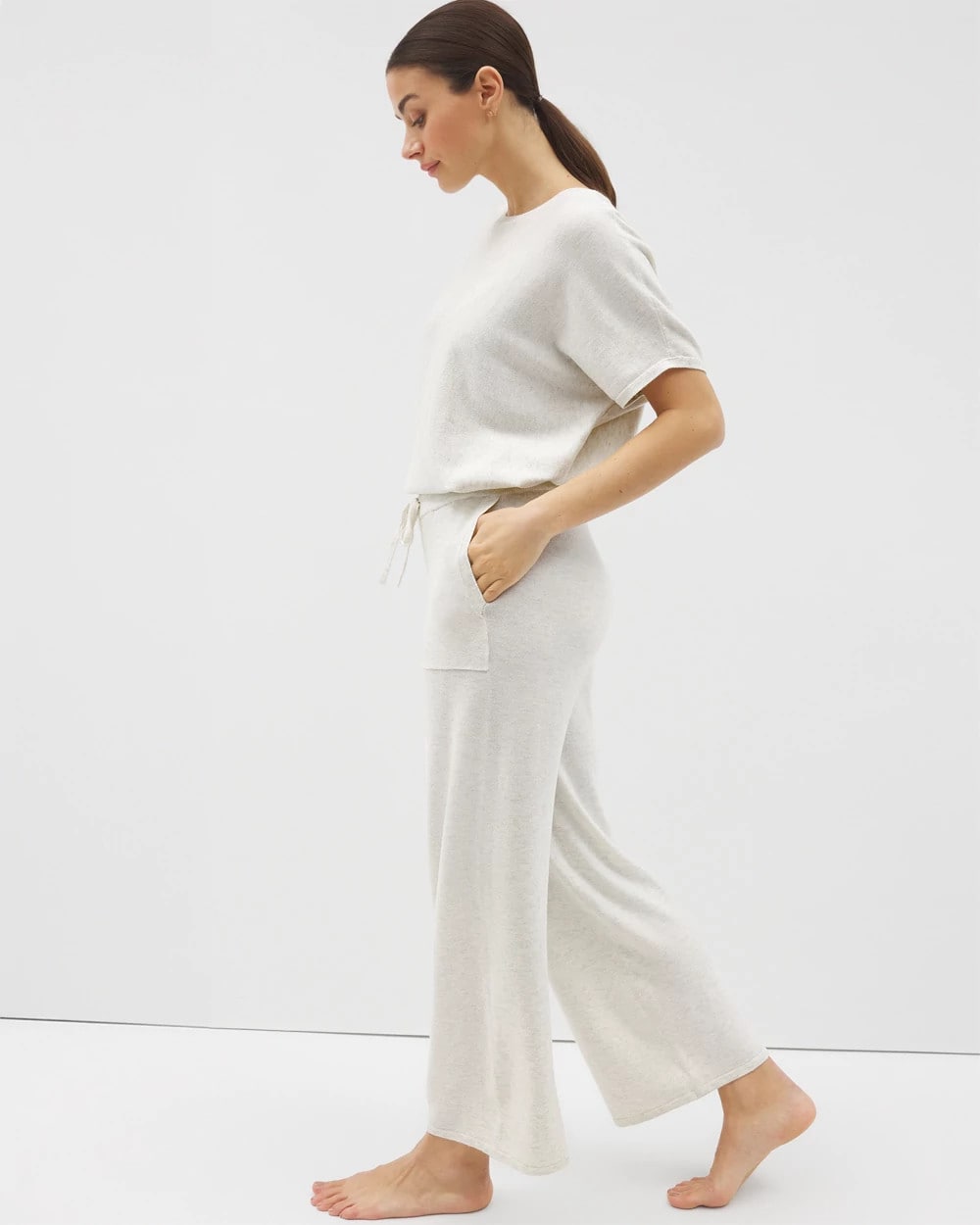 Sweater Wide-Leg Crop Pant - HEATHER CRYSTAL | Soma Women