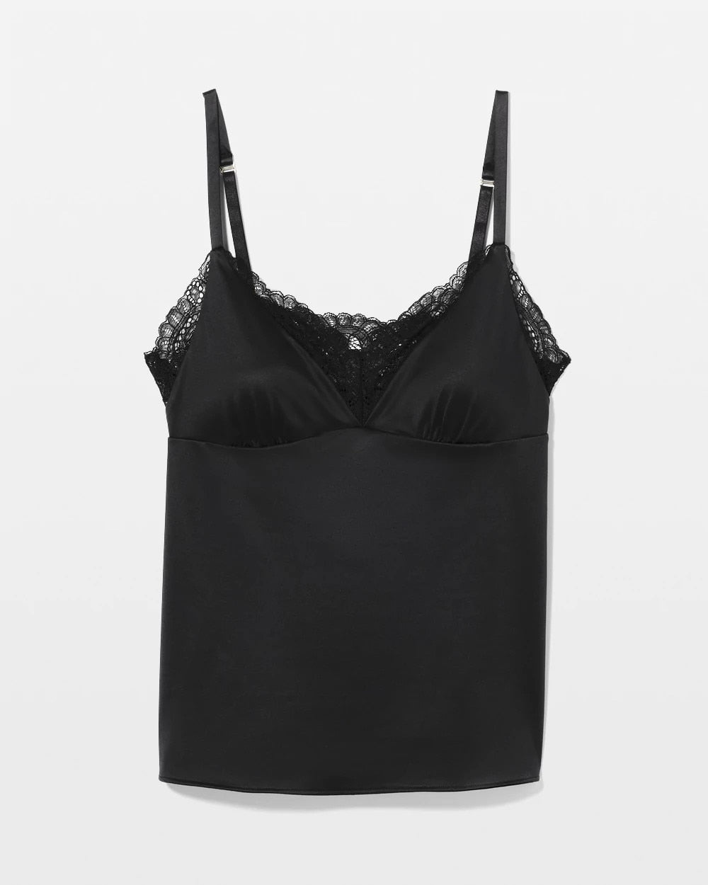 Lace-Trim Pajama Cami - BLACK | Soma Women