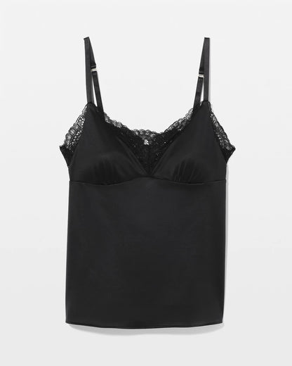 Lace-Trim Pajama Cami - BLACK | Soma Women