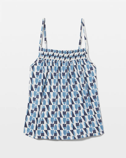 Smocked Pajama Cami - PRISM GEO MID NAVY | Soma Women