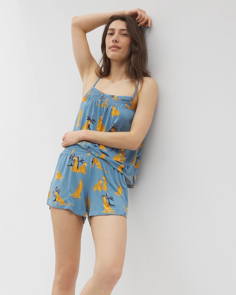 Smocked Pajama Cami - FELINE FUN BLUE HEAVEN | Soma Women