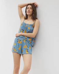 Smocked Pajama Cami - FELINE FUN BLUE HEAVEN | Soma Women