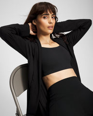 Ultrasoft Fleece Cardigan - BLACK | Soma Women